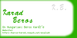 karad beros business card